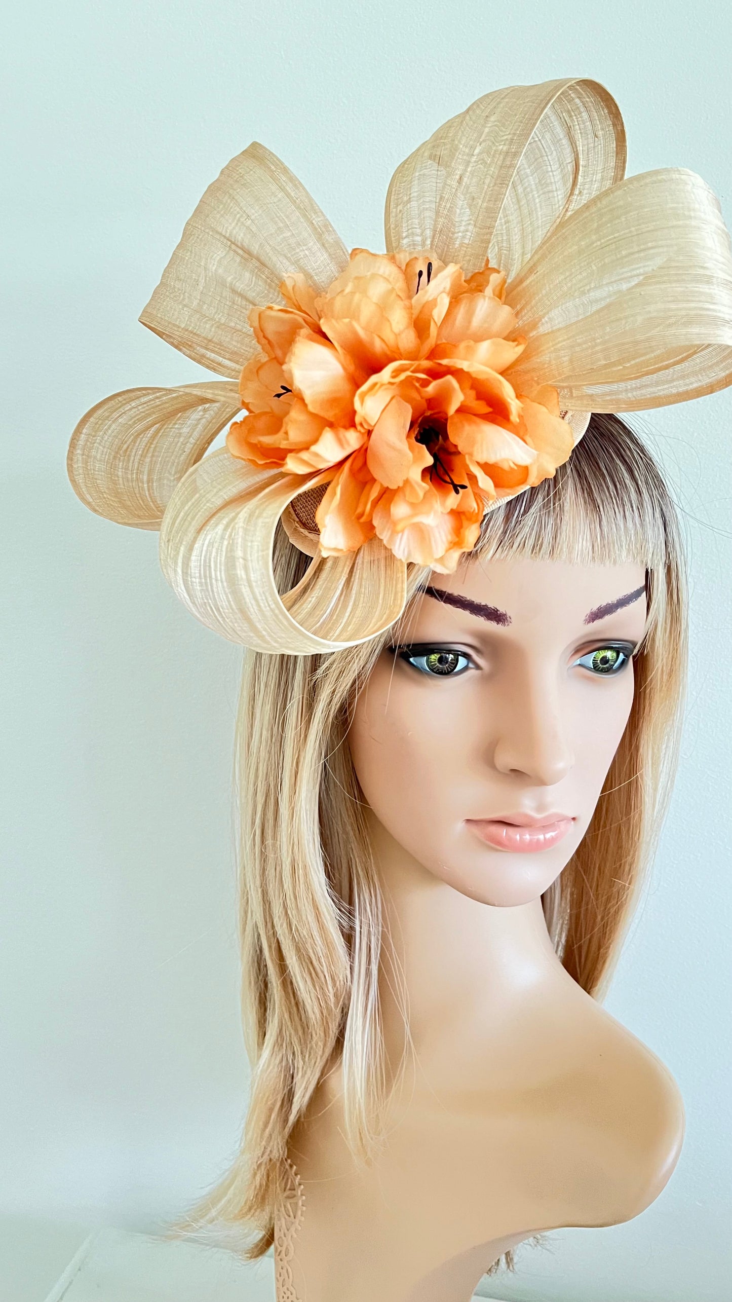 Beige & Apricot Fascinator