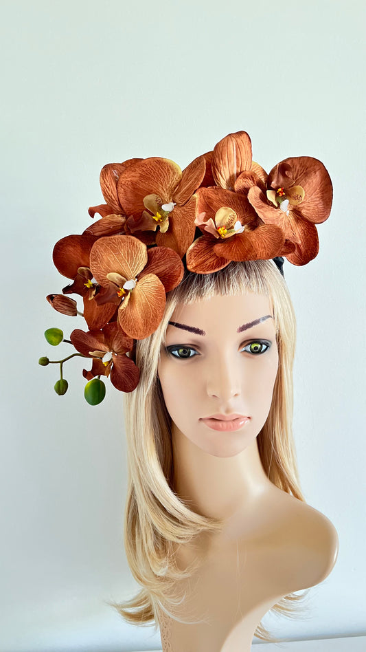 Brown Orchid Flower Crown