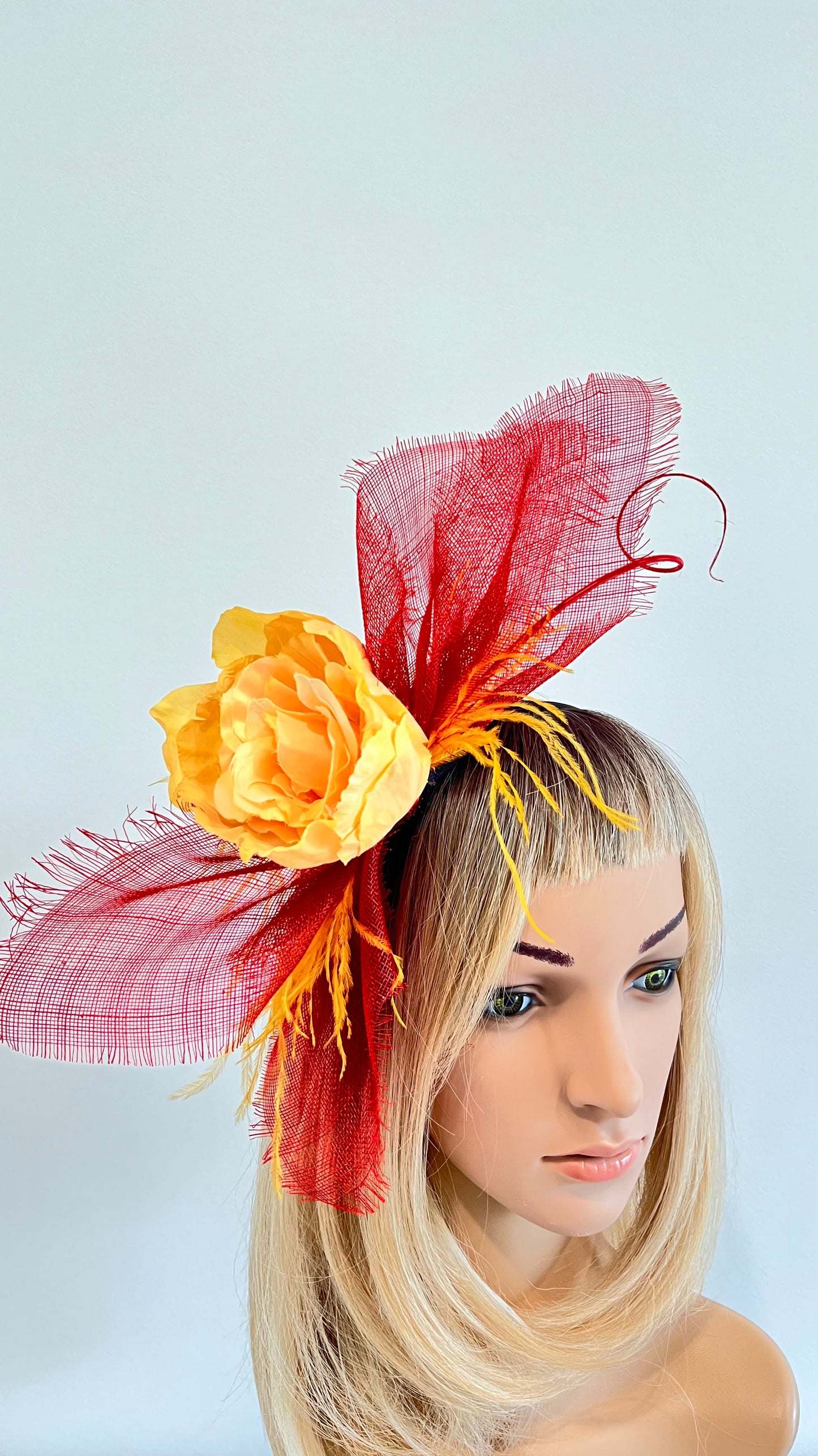 Red & Yellow Fascinator