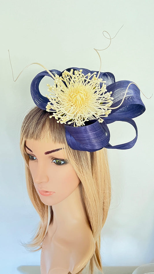 Blue & Cream Fascinator