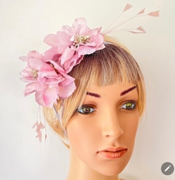 Lilac Fascinator Silk Flowers