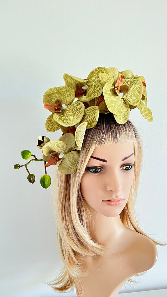 Green Orchid Flower Crown