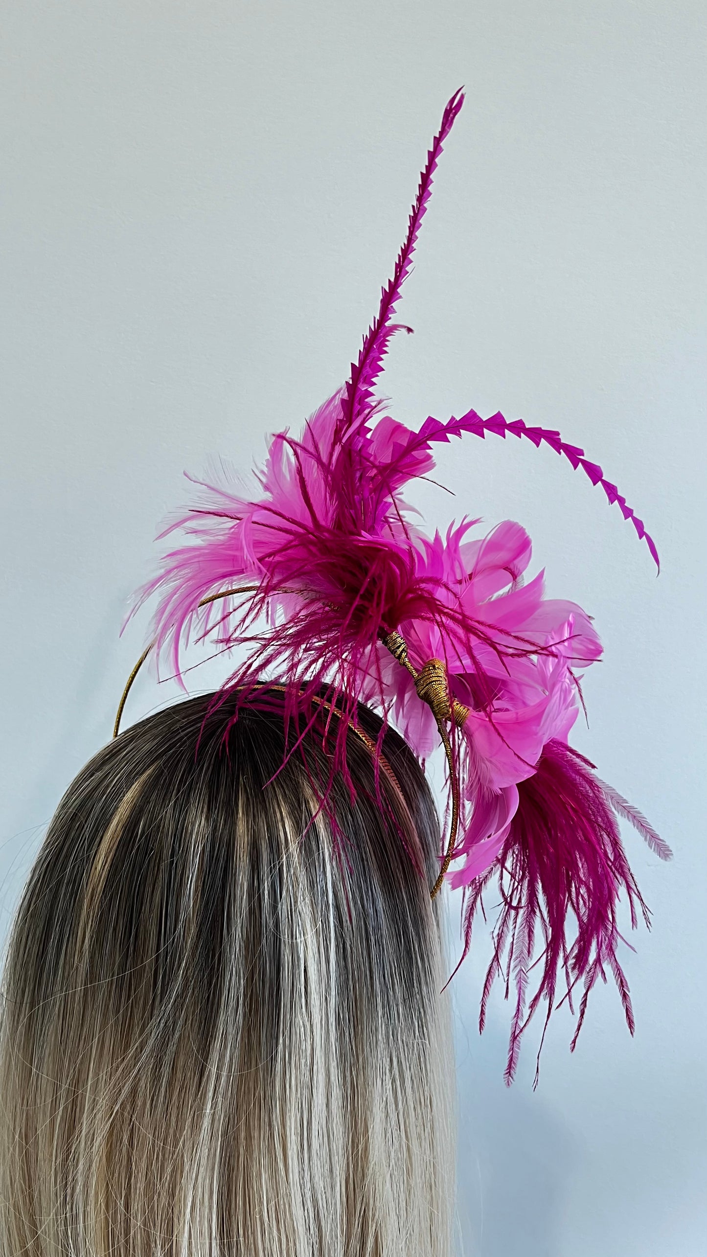 Pink & Cerise Feather Fascinator