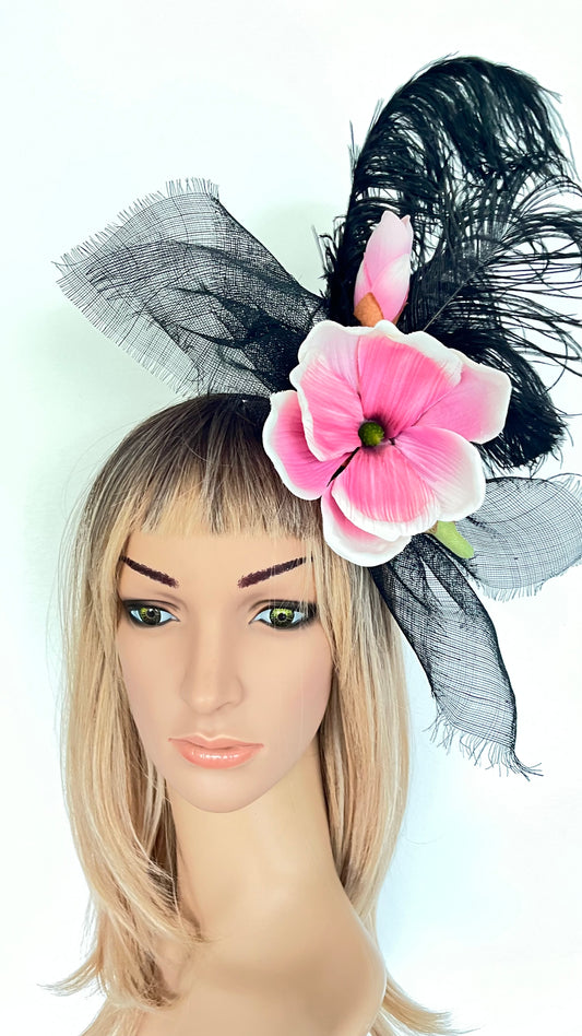 Black & Pink Fascinator