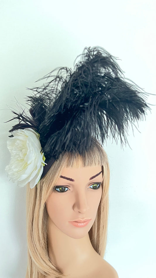 Black & White Feather Fascinator