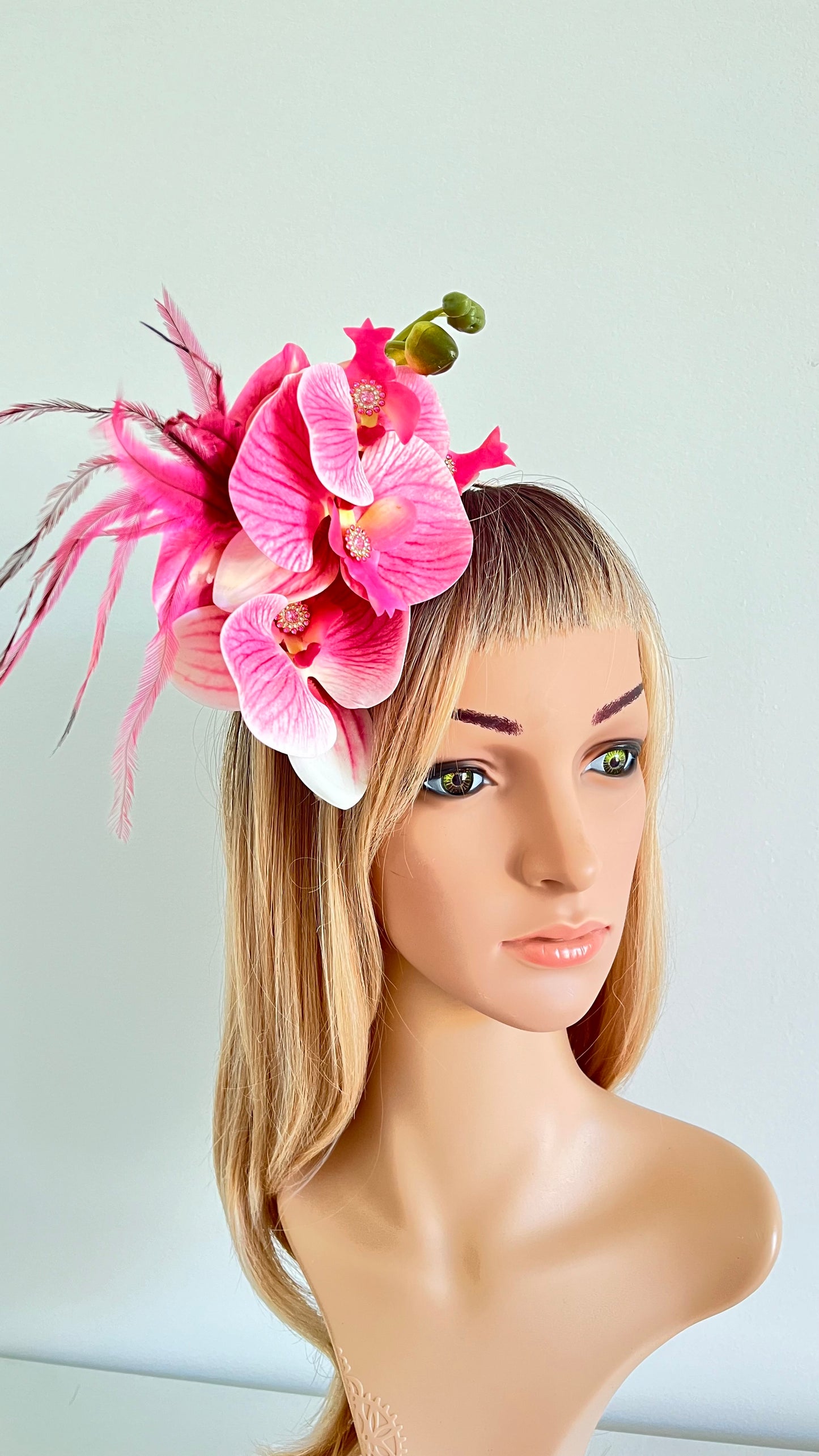 z-Sold Pink Orchid Fascinator