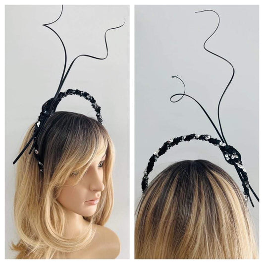 Black Fascinator Halo