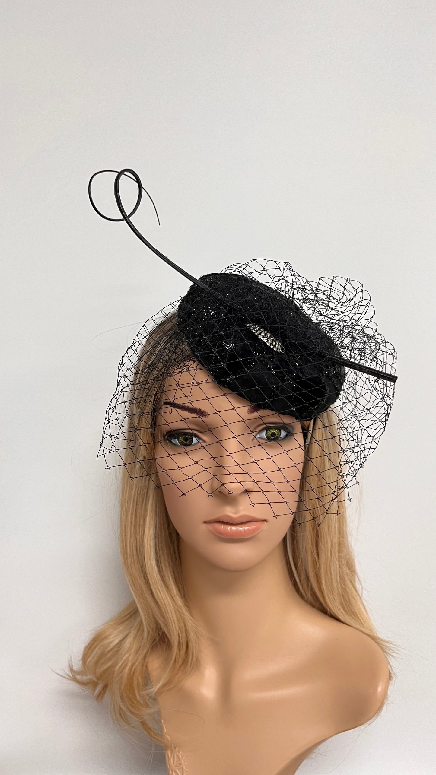 Black  Pillbox Hat