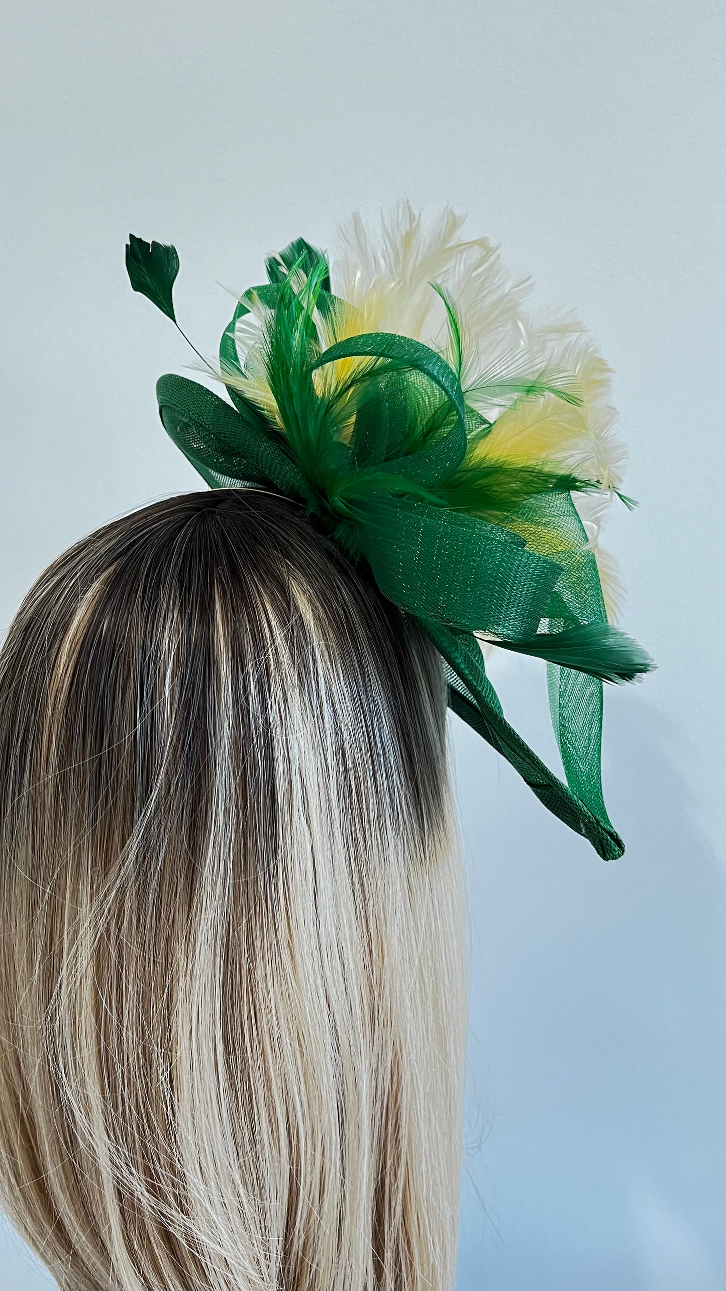 z-Sold Green & Yellow Fascinator