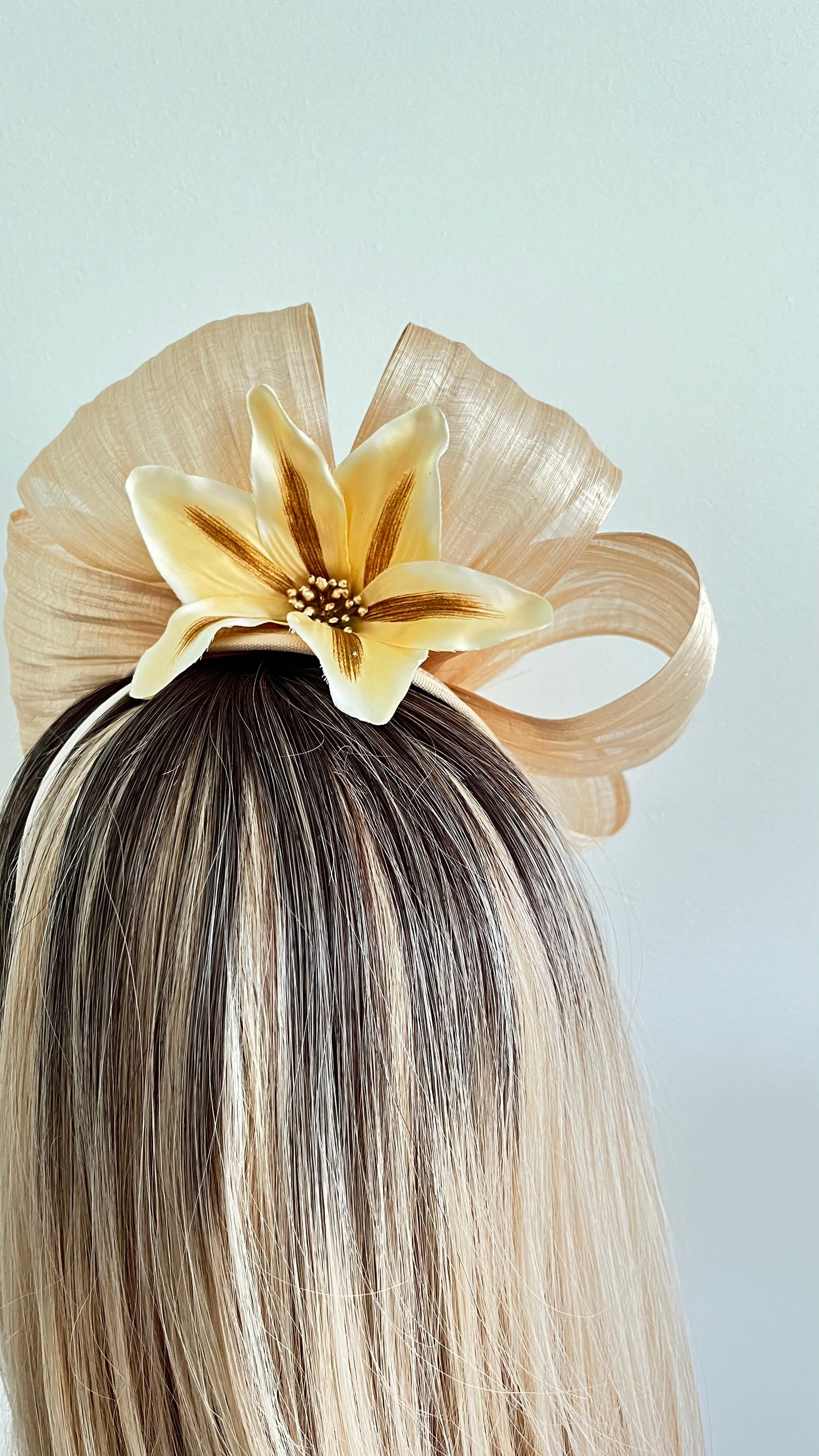 Beige & Yellow Fascinator