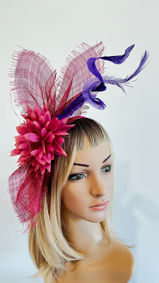 Red & Purple Fascinator