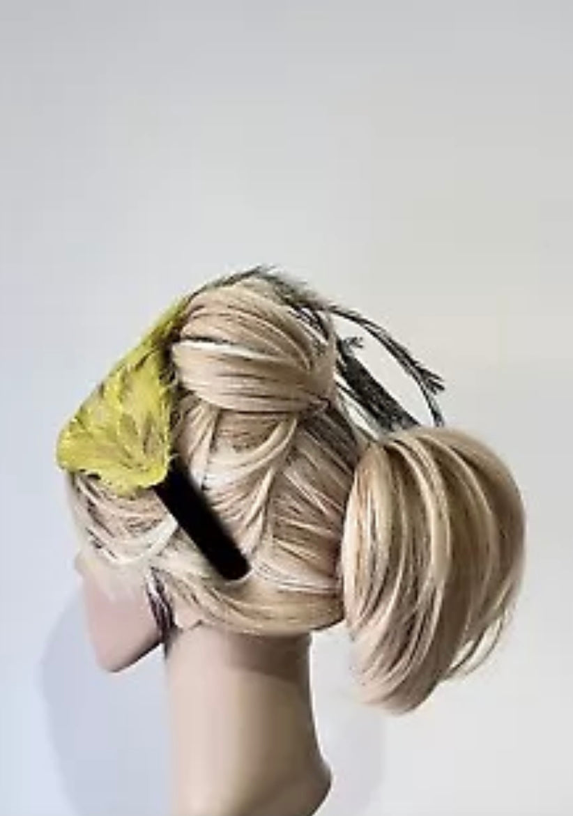 Yellow Feather Fascinator