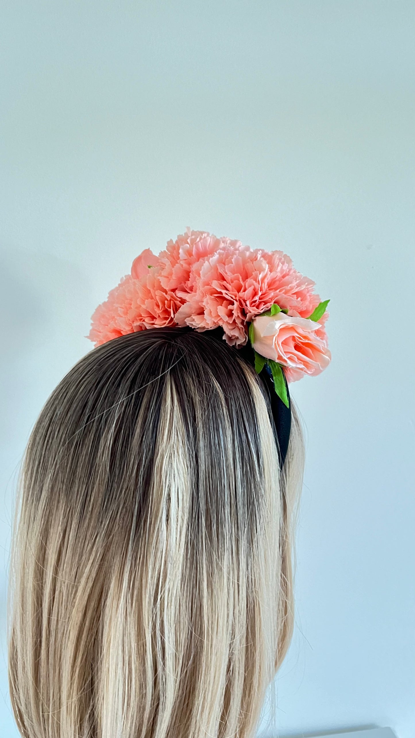 Peachy Pink Fascinator  Flower Crown Headband