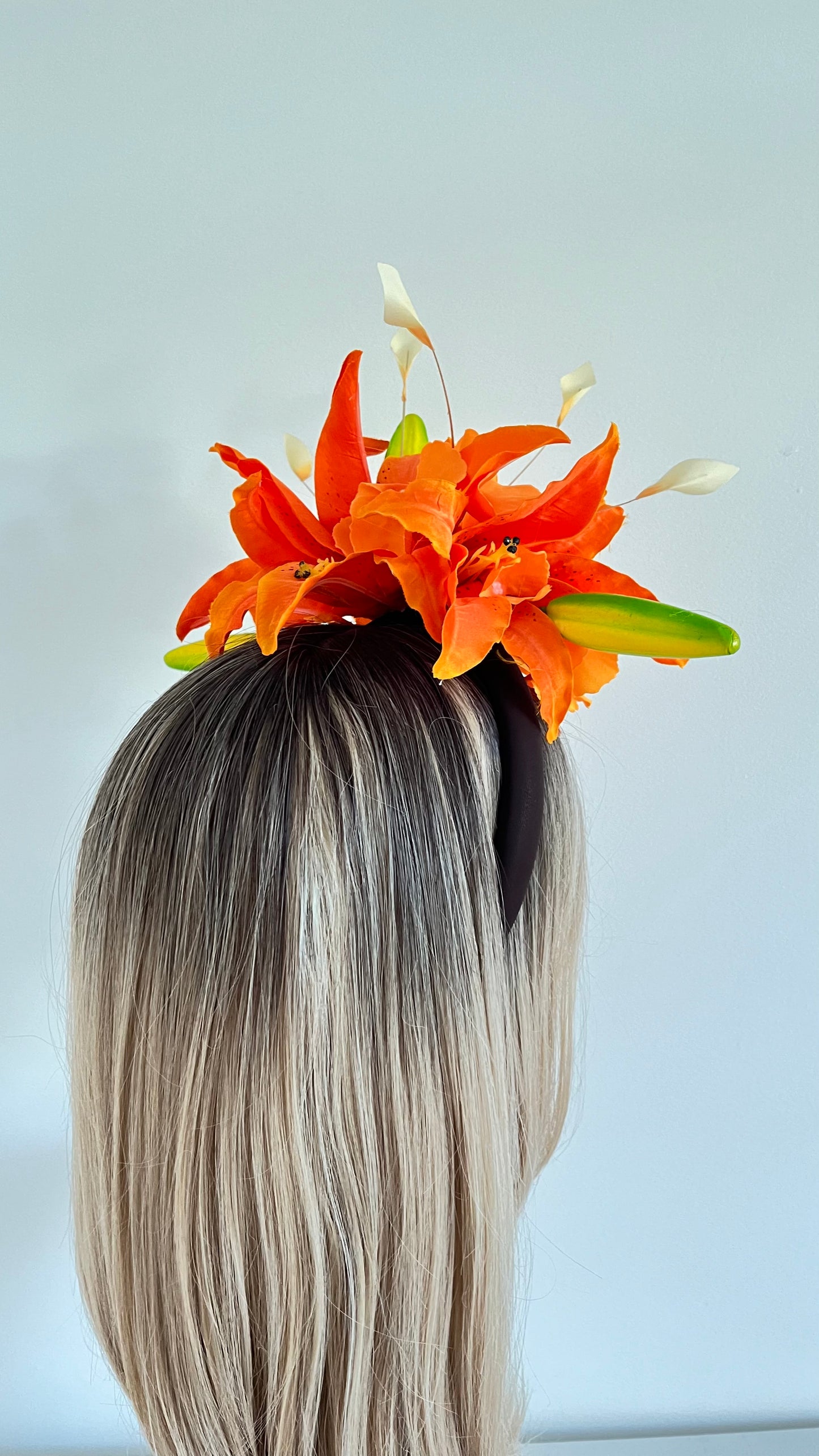 Orange Fascinator Flower Crown Headband