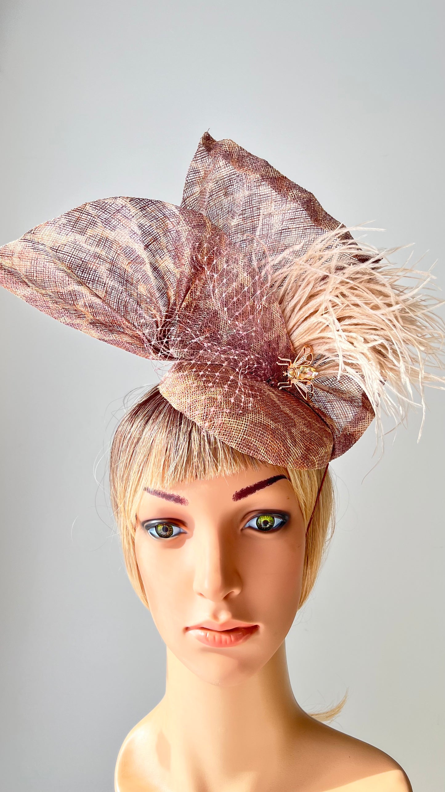 z-Sold- Leopard Fascinator Animal Print Pillbox Hat