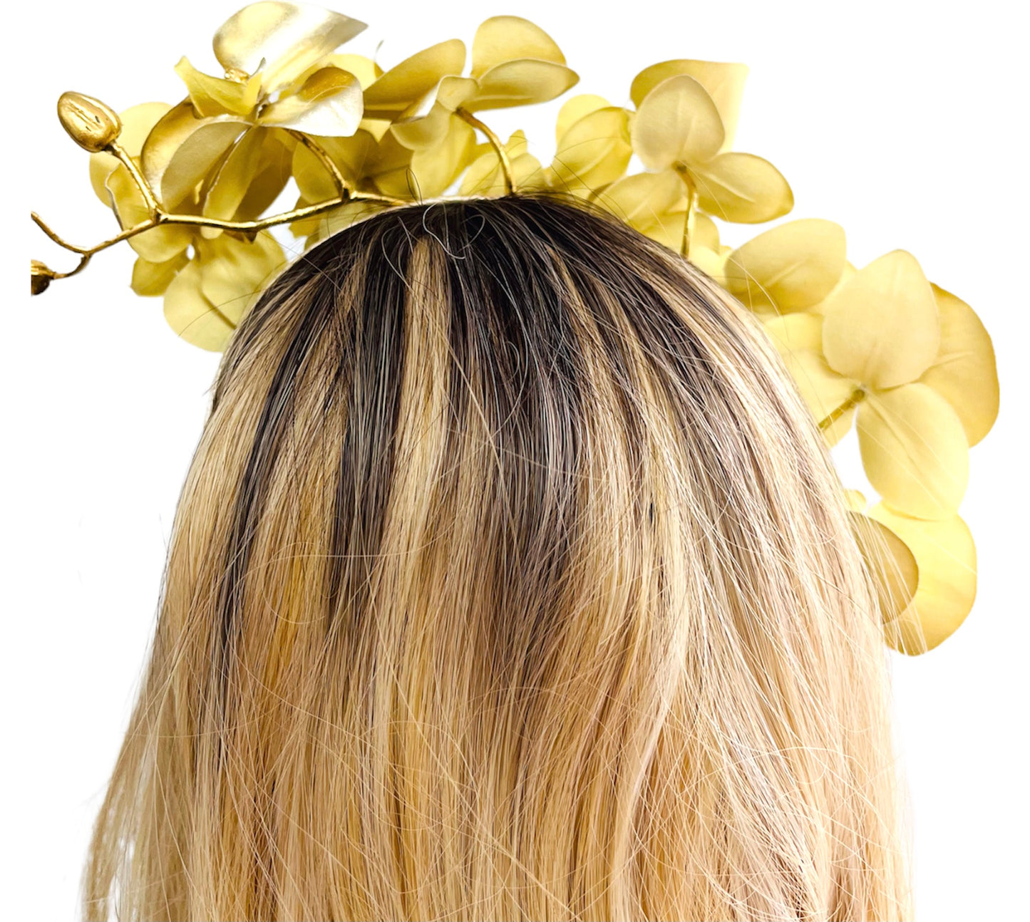 Gold Flower Crown Fascinator