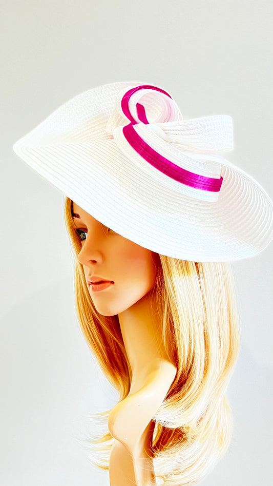 z-Sold  White & Pink Fascinator