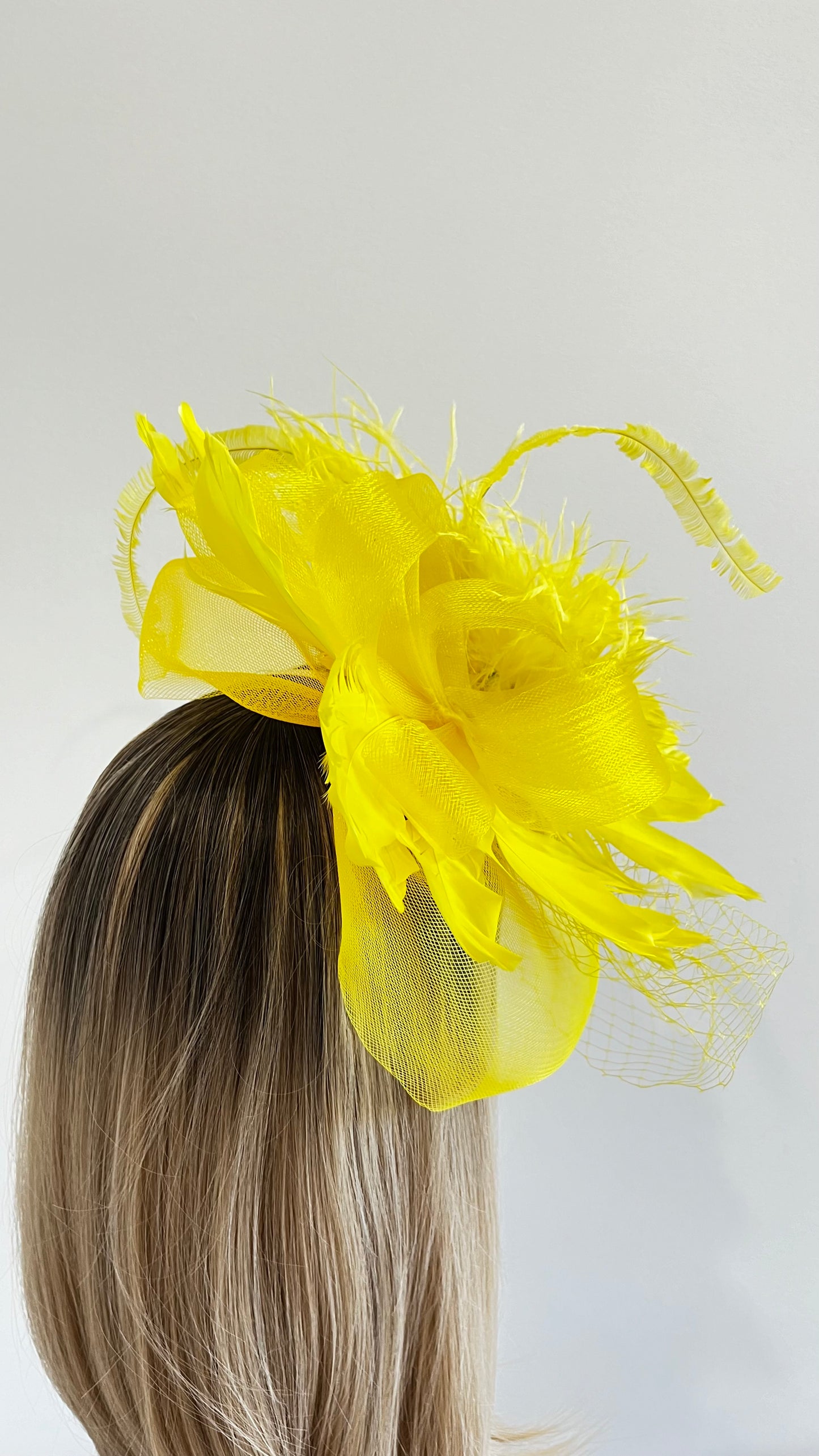 z-Sold Yellow Fascinator Feather