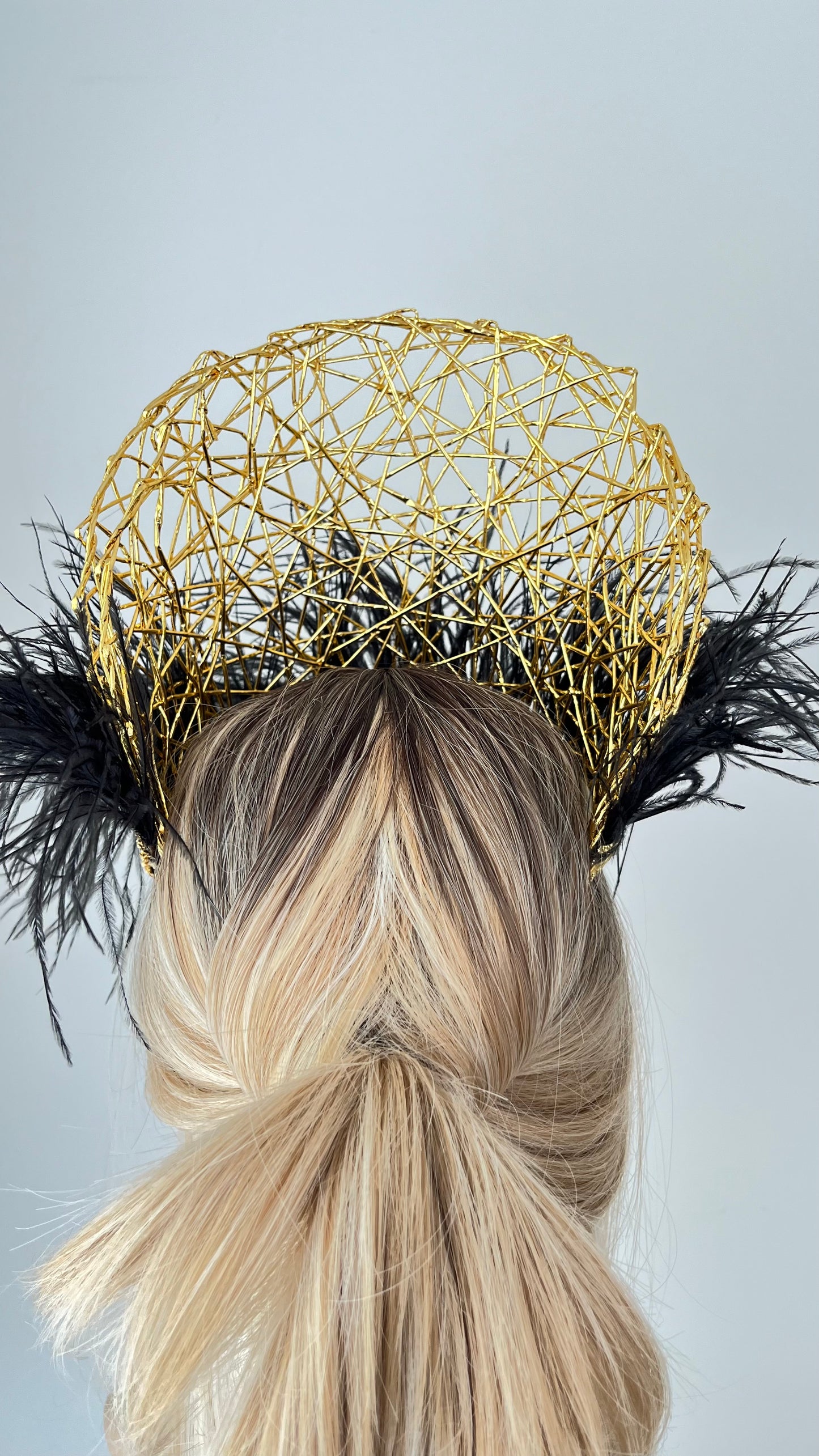 Gold & Black Crown Fascinator