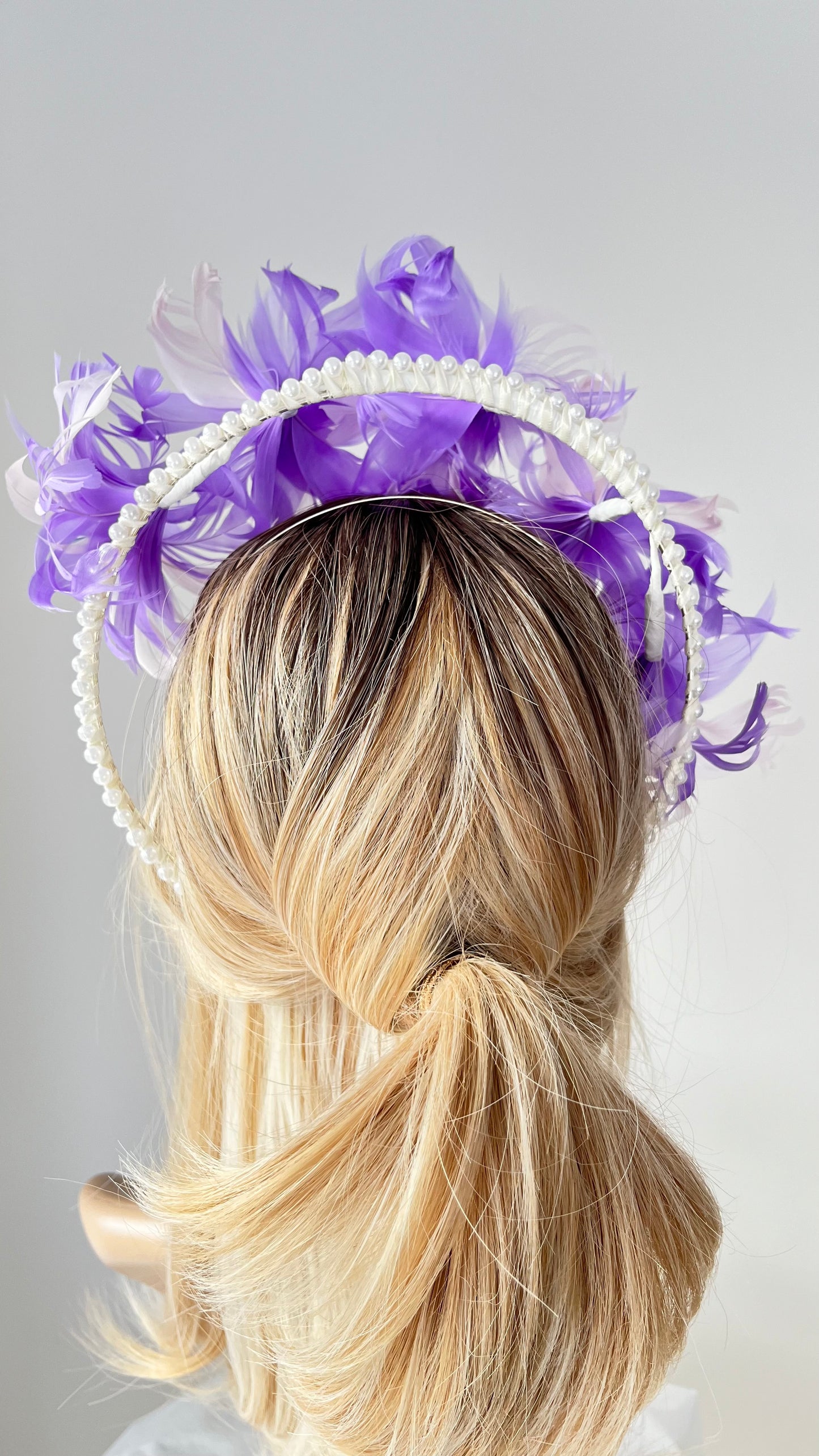 Lilac Feather Fascinator