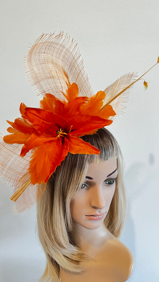 z-Sold - Orange Lily Fascinator