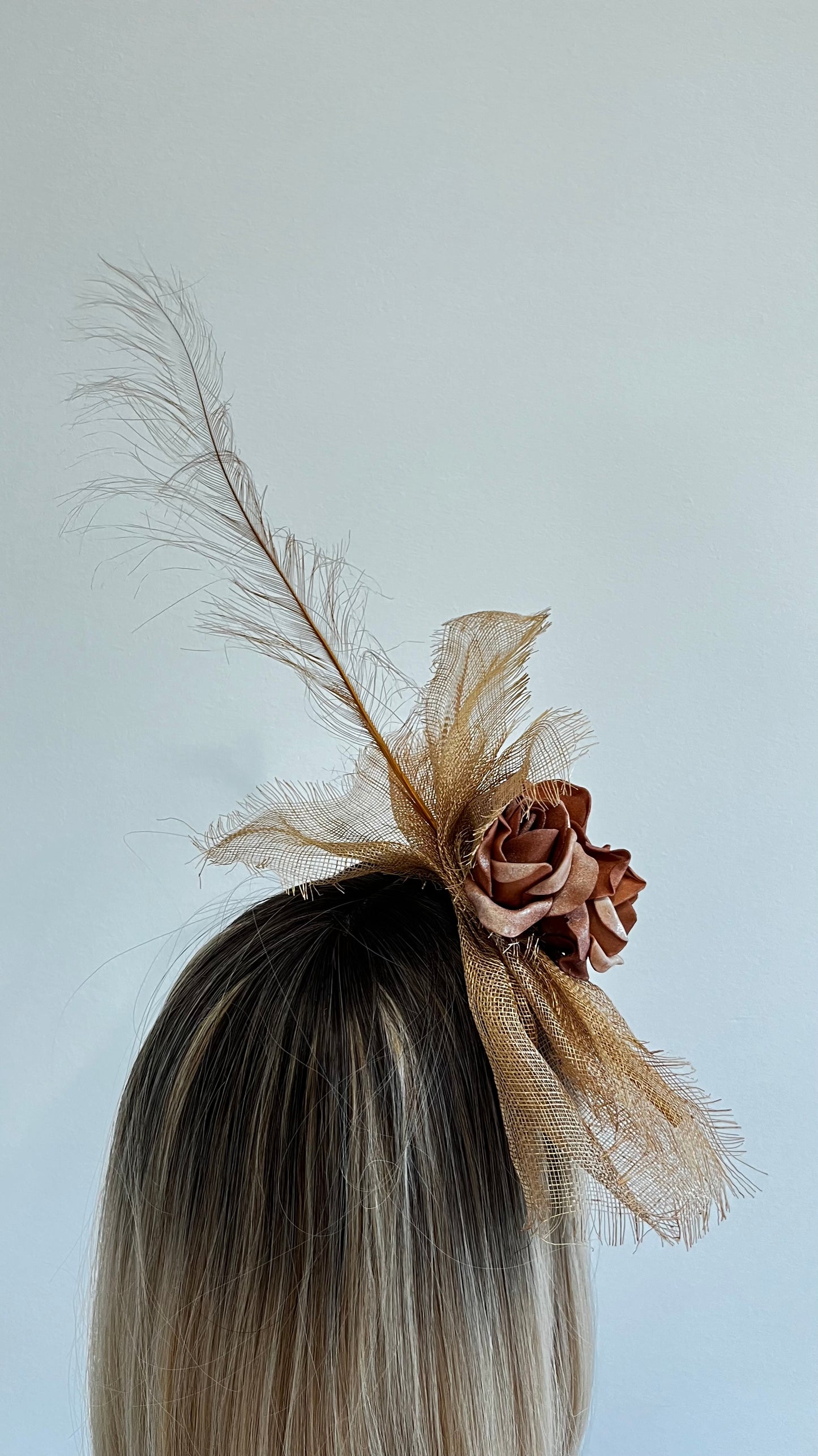 Beige & Rose Gold  Fascinator