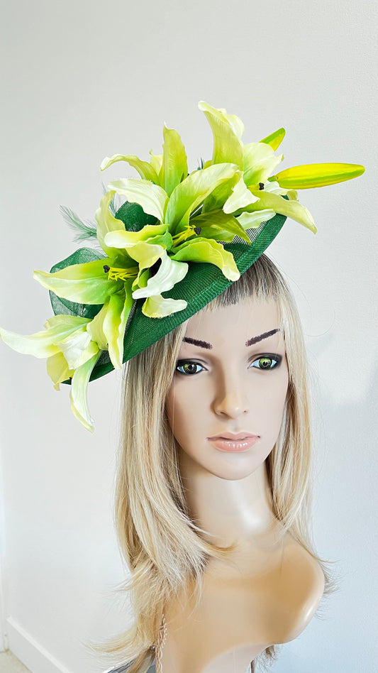 z-Sold Green Lily Fascinator