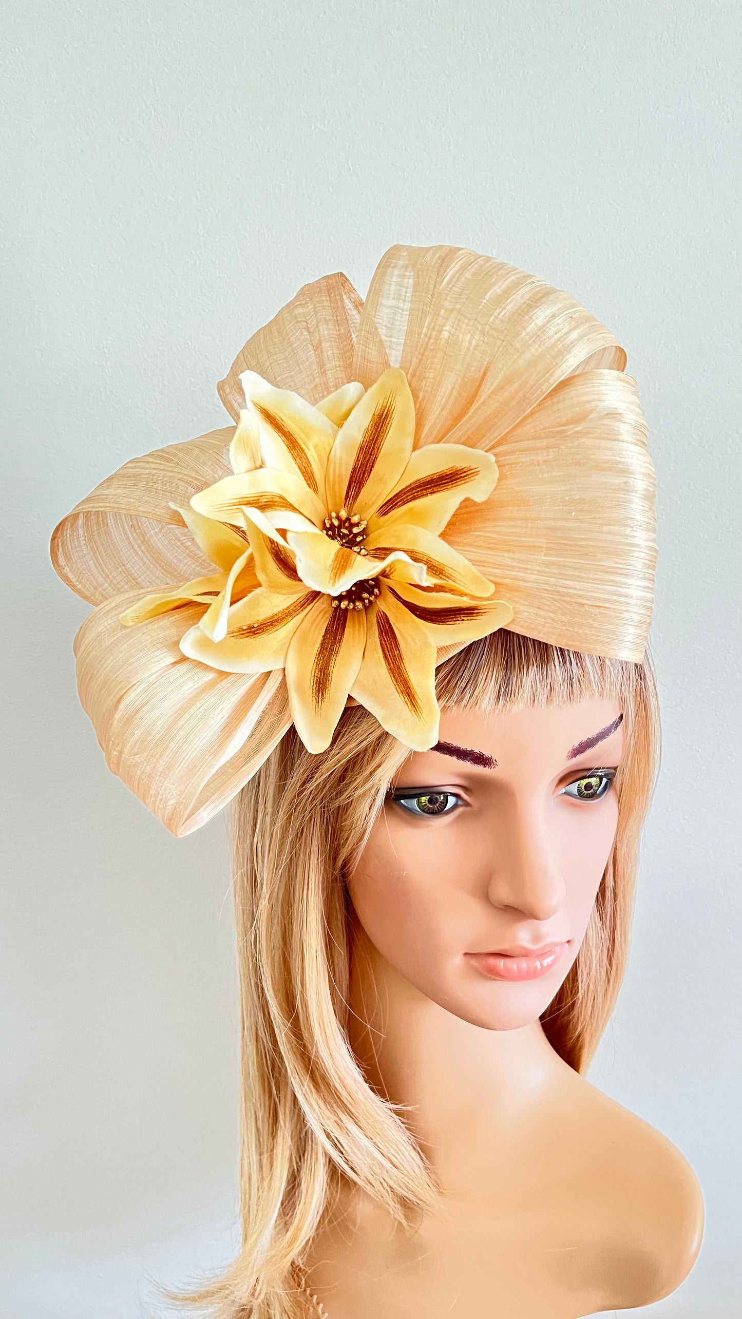 Beige & Yellow Fascinator