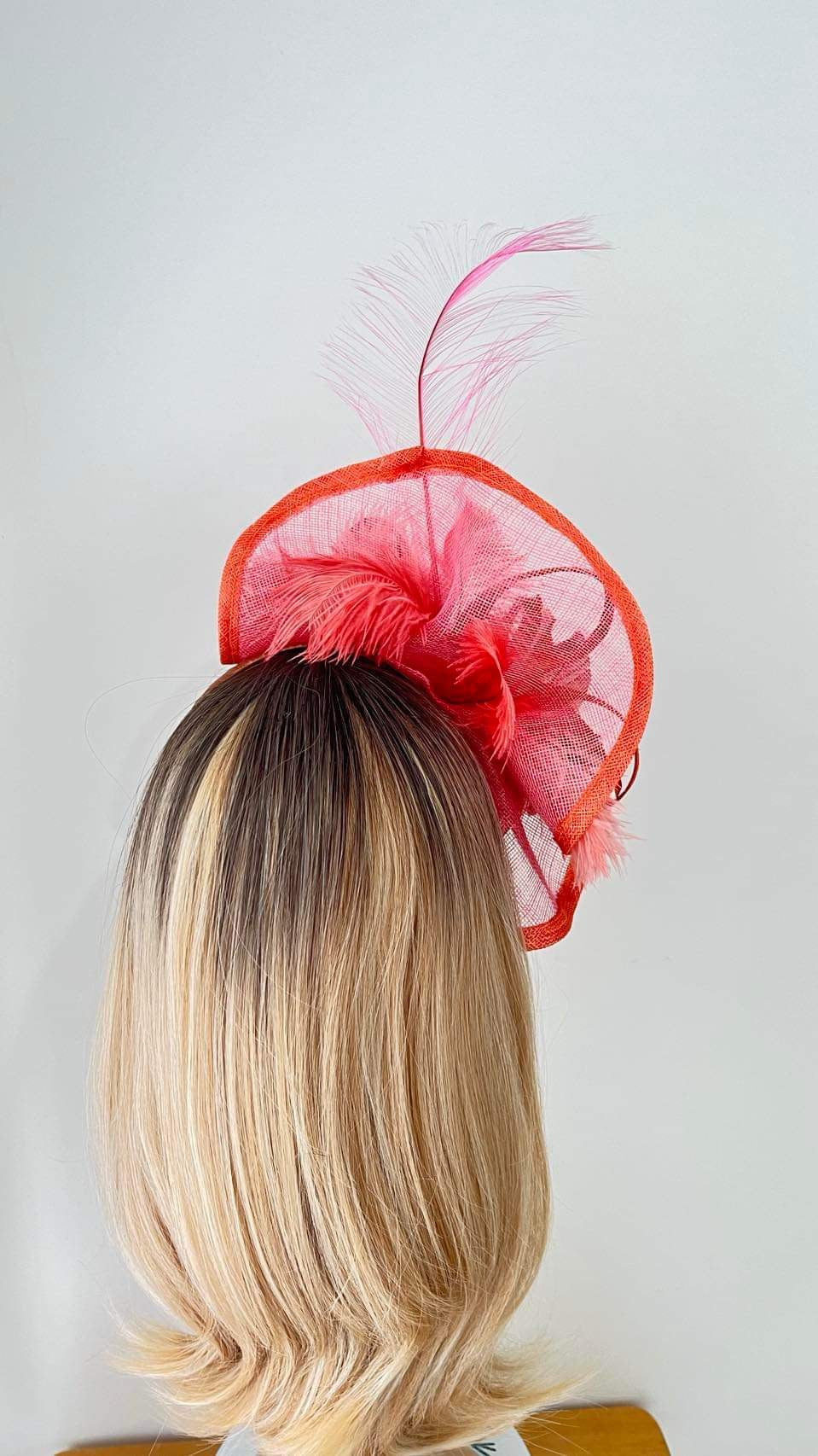 z-Sold Pink Fascinator Silk Abaca