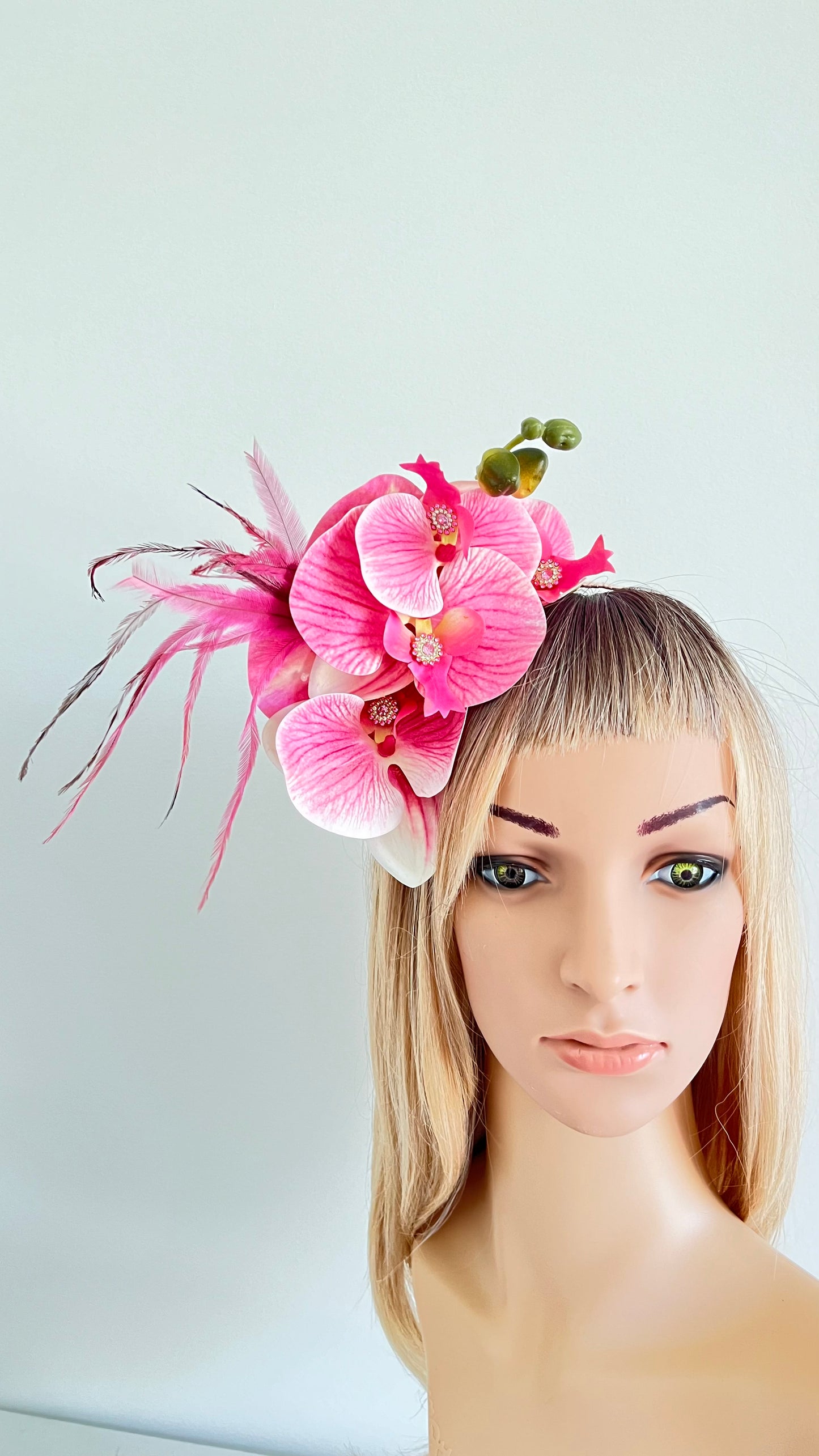 z-Sold Pink Orchid Fascinator