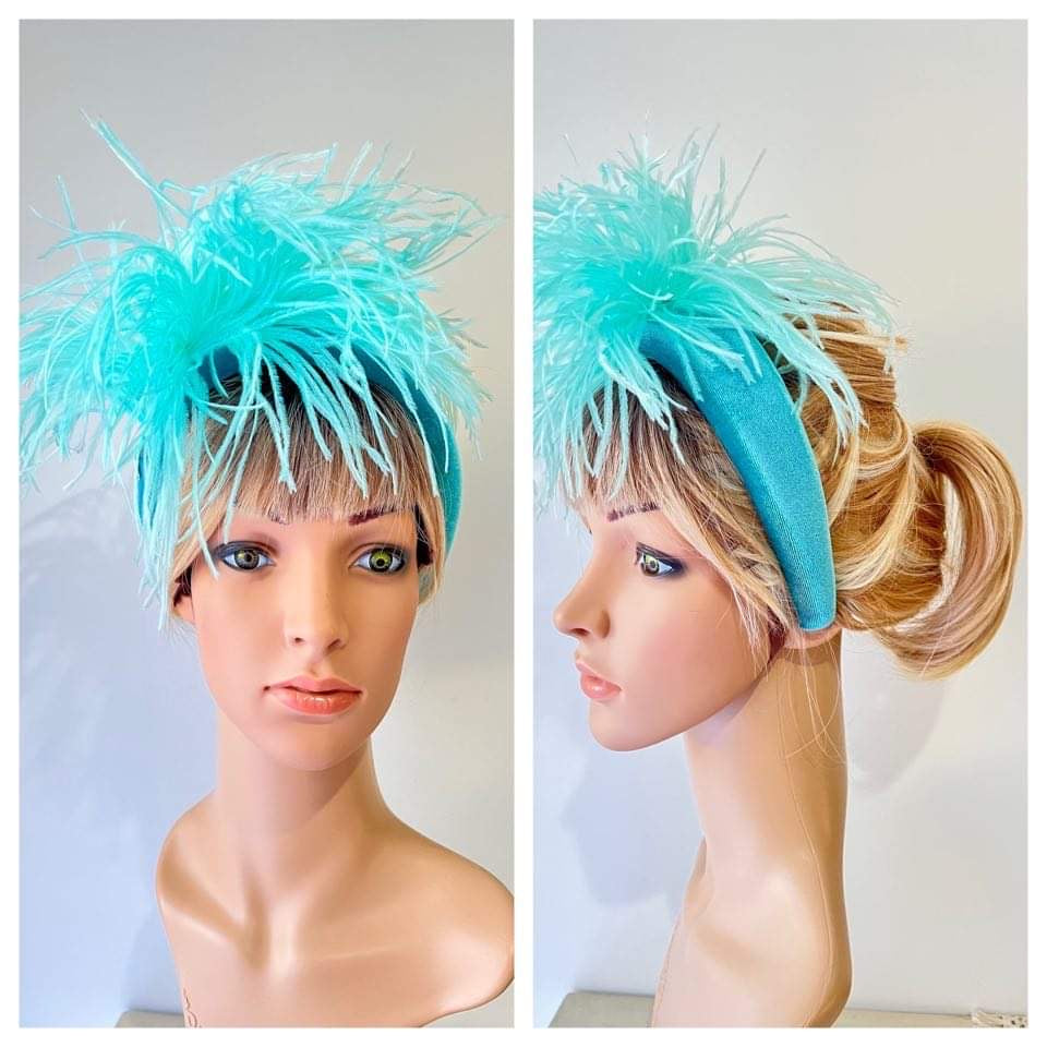 z-Sold  Turquoise Feather Headband