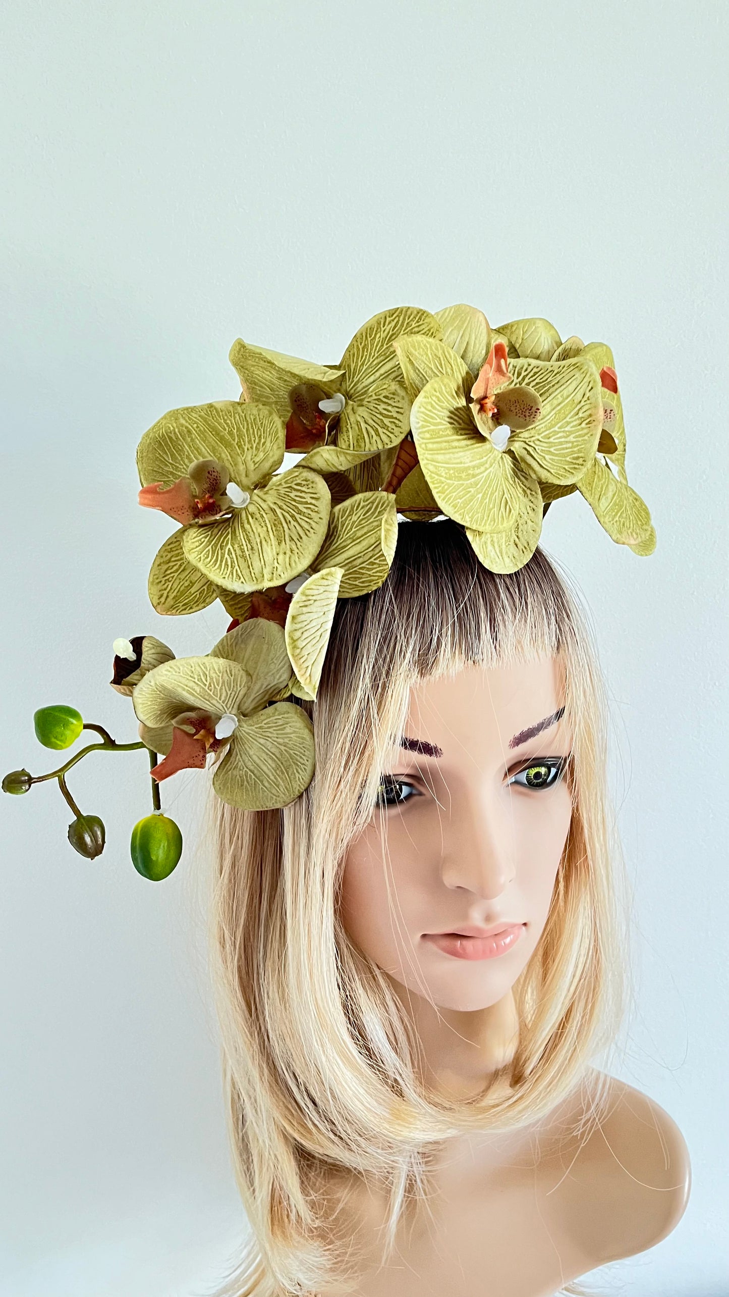 Green Orchid Flower Crown