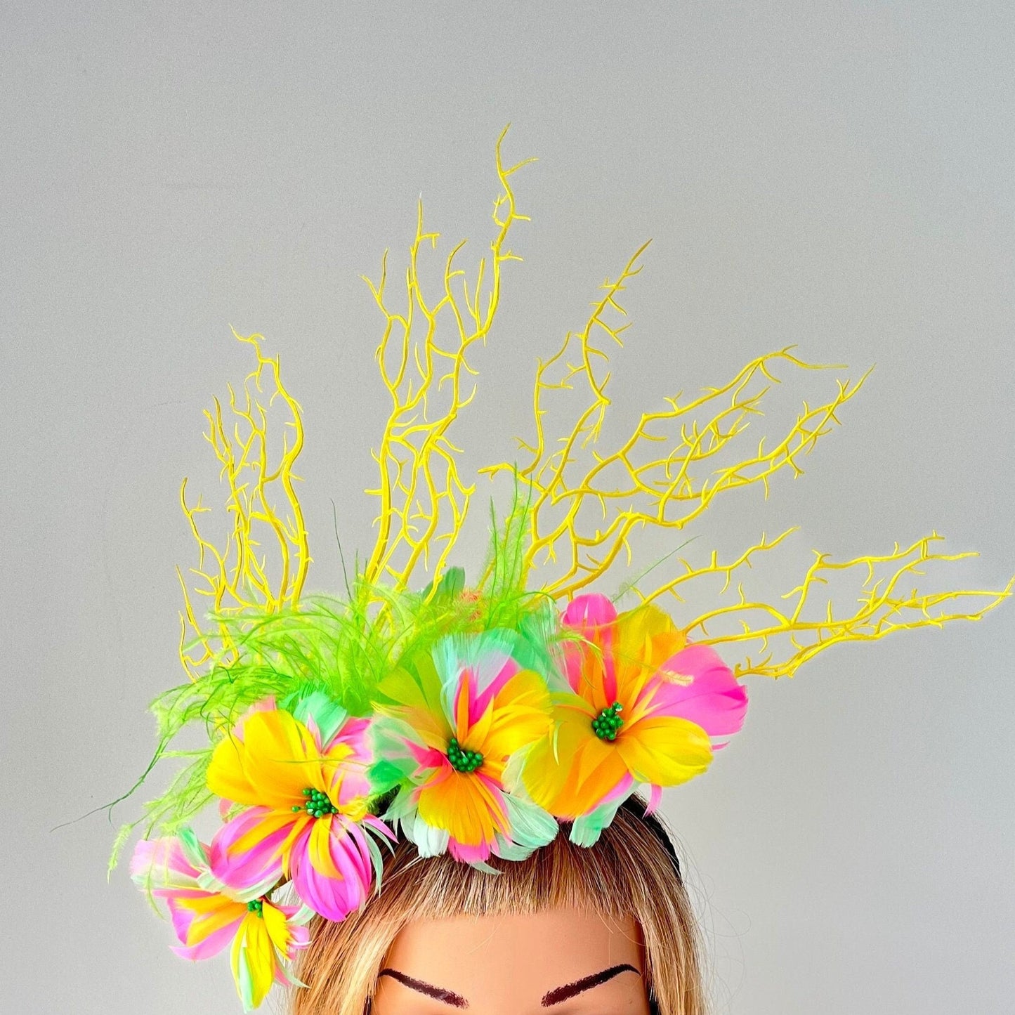 z-Sold Yellow Feather Goddess Crown